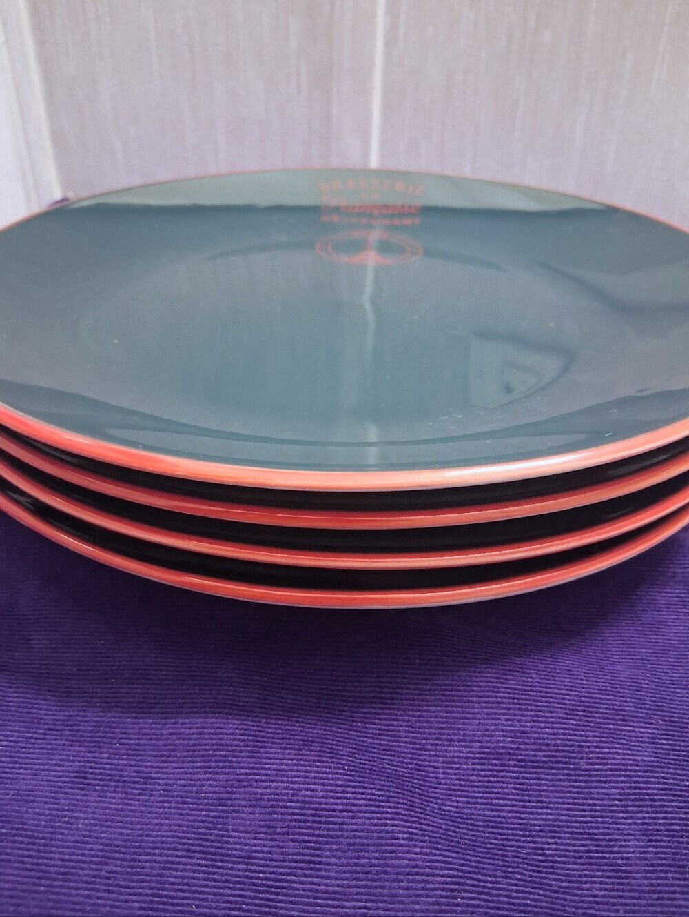 French Brasserie La Francaise Dinner Plates Dishes Paris France Set Of Four - Picture 6 of 15